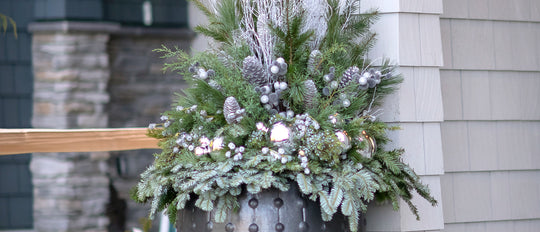 DIY Silver & White Winter Planter