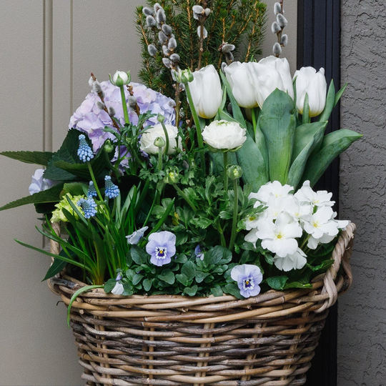 DIY White Spring Planter Basket